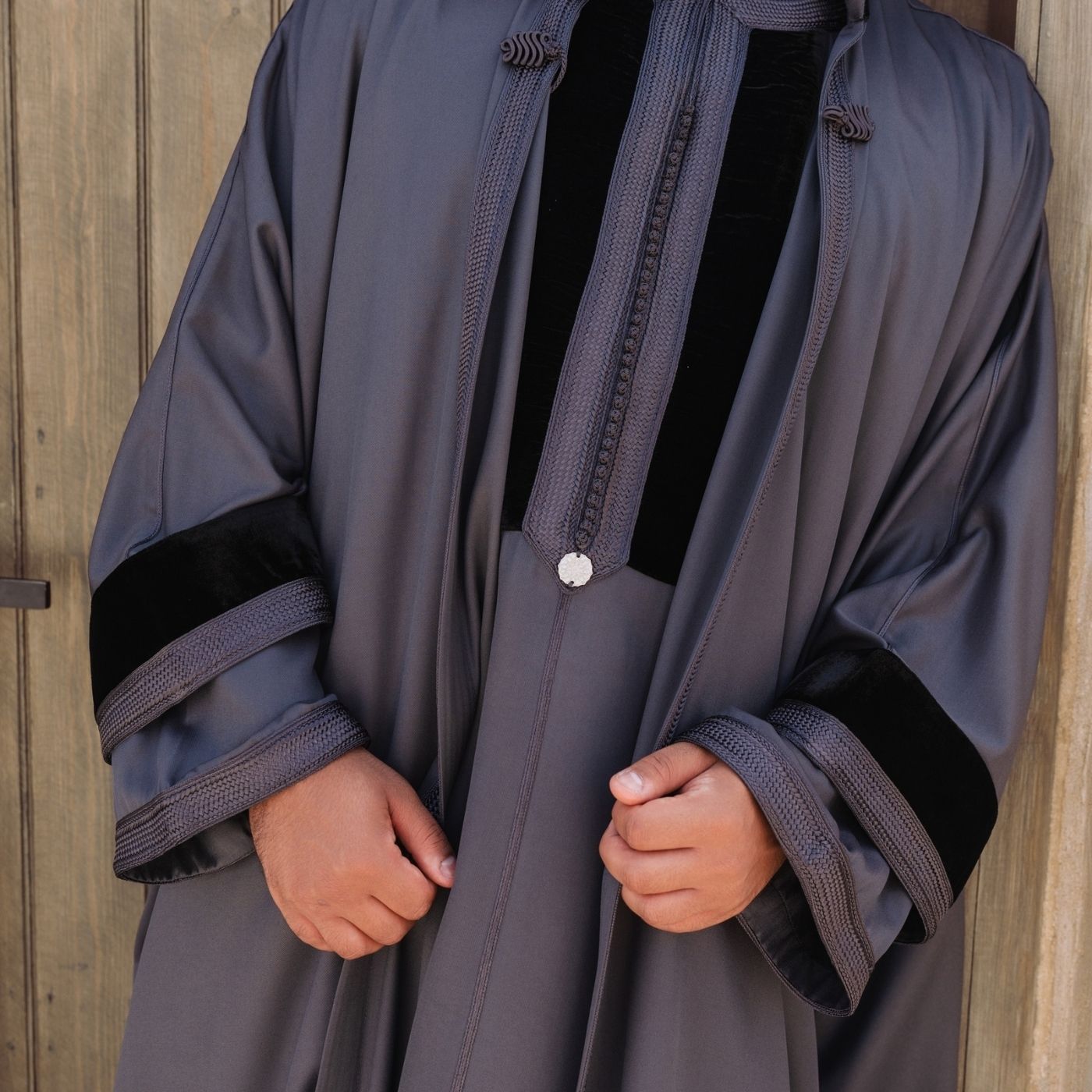 Moroccan Gandoura "Noir Éclipse"