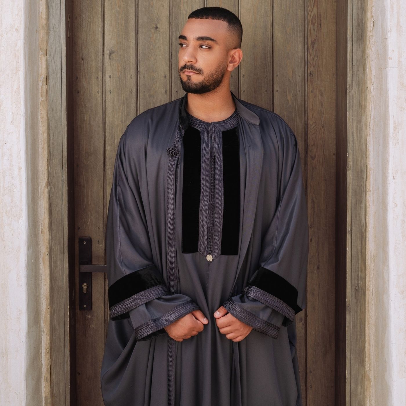 Moroccan Gandoura "Noir Éclipse"