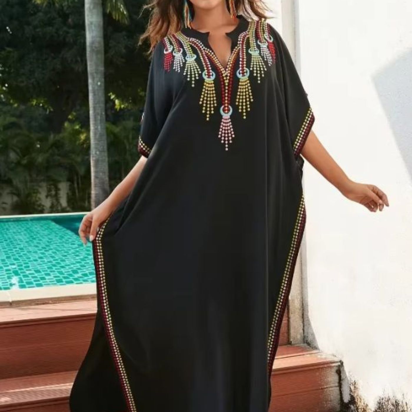 Black Moroccan Djellaba Noura